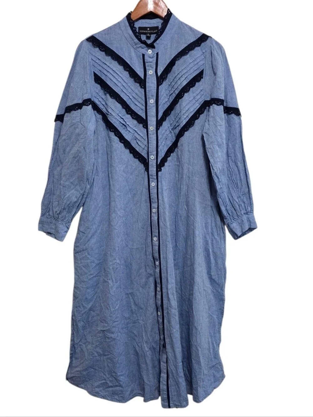 Pomander Place Jolene Dress in Chambray Size XL - Picture 2 of 4